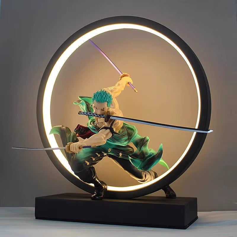 Plug in One Piece Zoro Anime Figure Lamp Kamado Nezuko Night Light Dimmable Night Light Cool Gift Boy Birthday Gifts