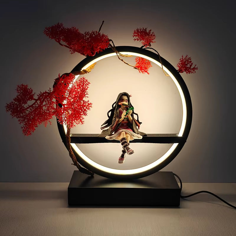 Plug in One Piece Zoro Anime Figure Lamp Kamado Nezuko Night Light Dimmable Night Light Cool Gift Boy Birthday Gifts